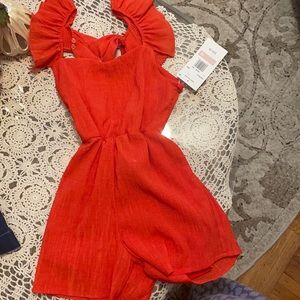 Brand new girls romper. Rare Editions. Size 12 orange/red